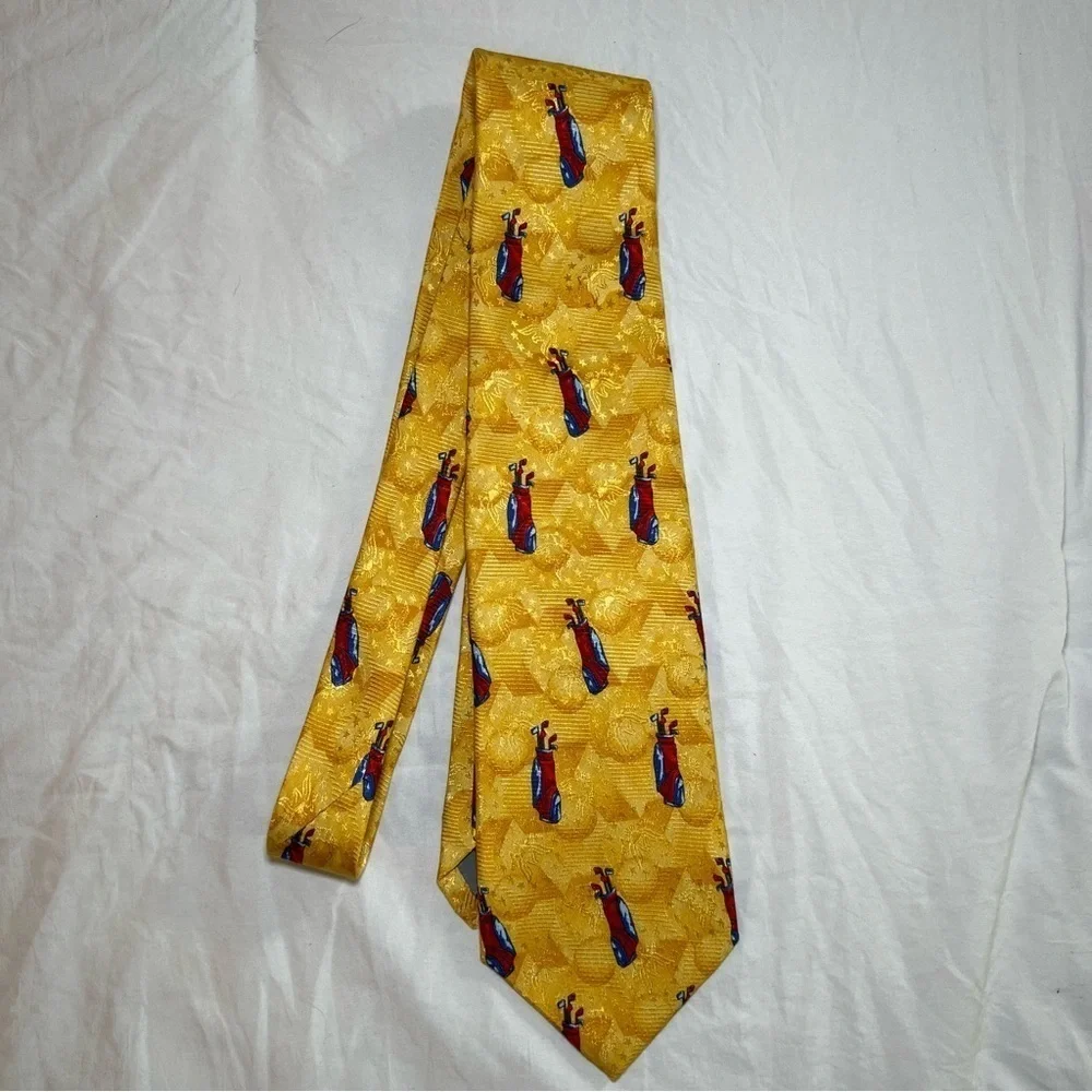 Robert Talbott Nordstrom Golf Bag Tie Imported Silk Hand Sewn In USA
